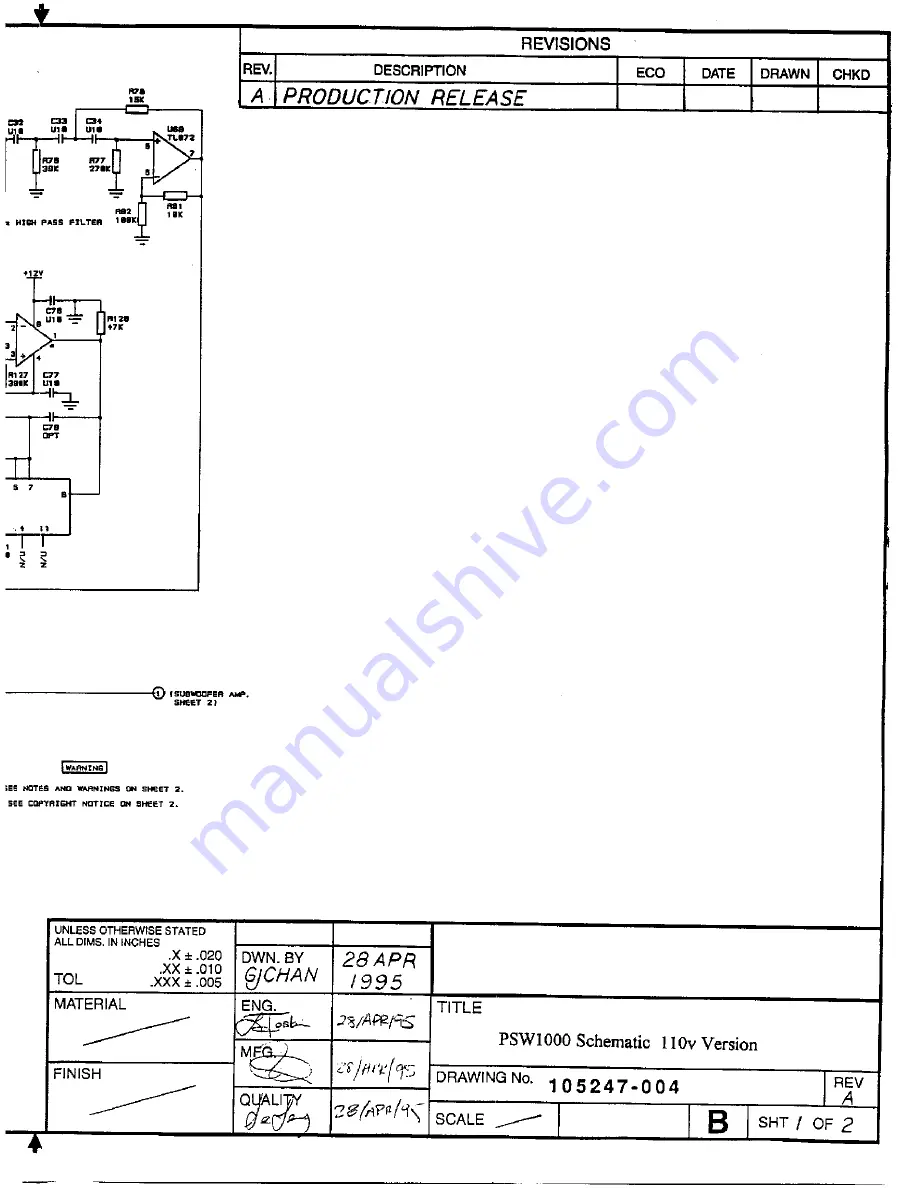 JBL PSW1000 Service Manual Download Page 22