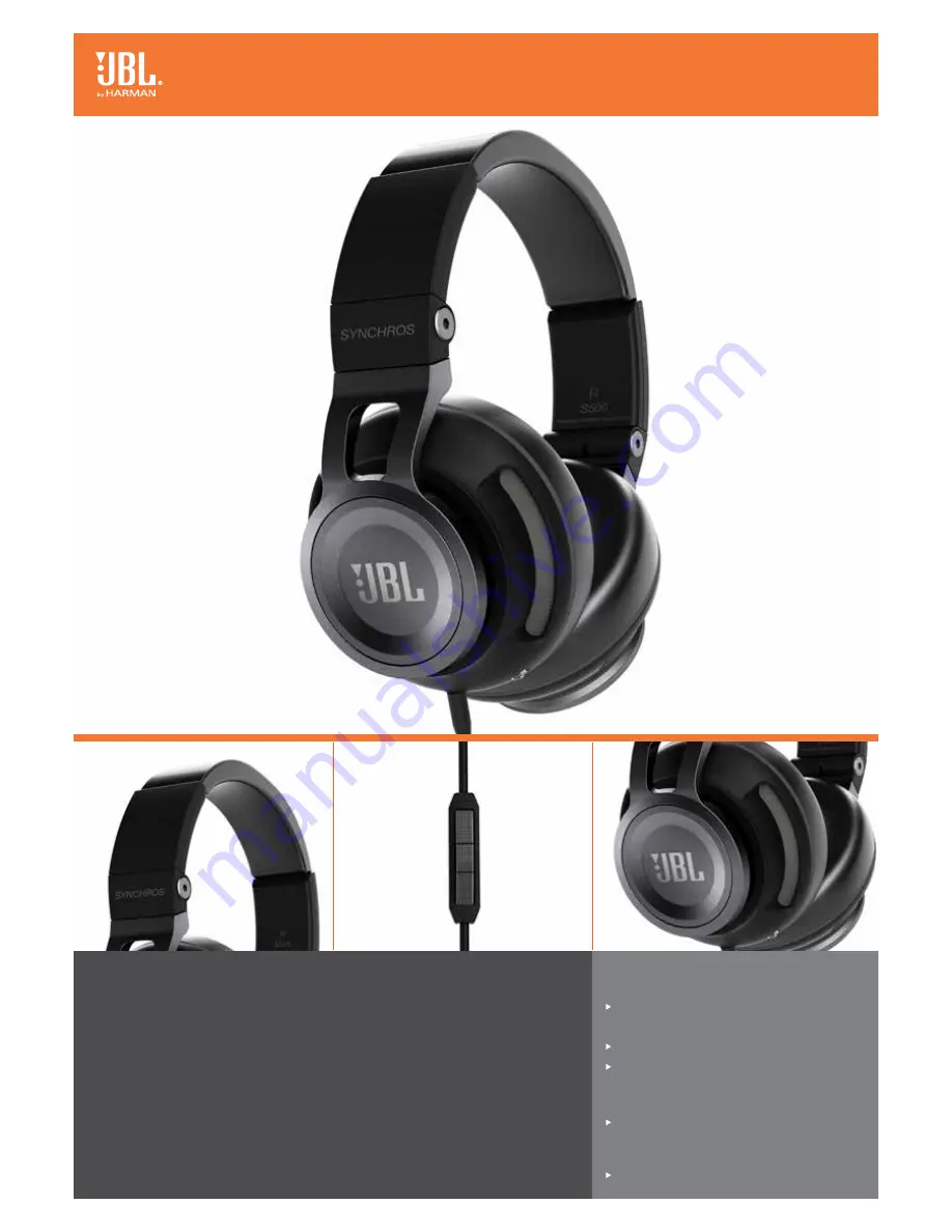 JBL SYNCHROS S500 Features & Specifications Download Page 1