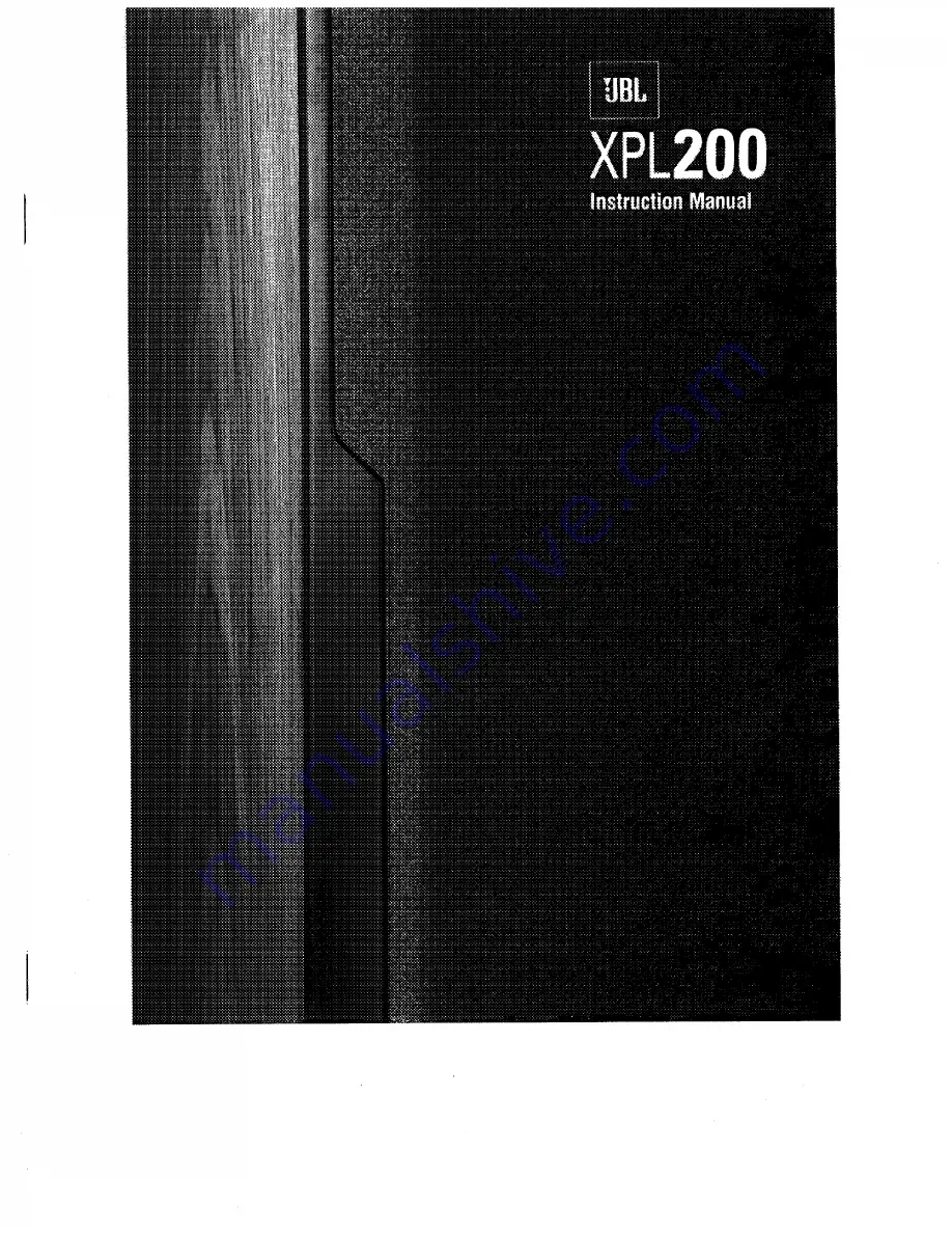 JBL XPL200 Instruction Manual Download Page 1