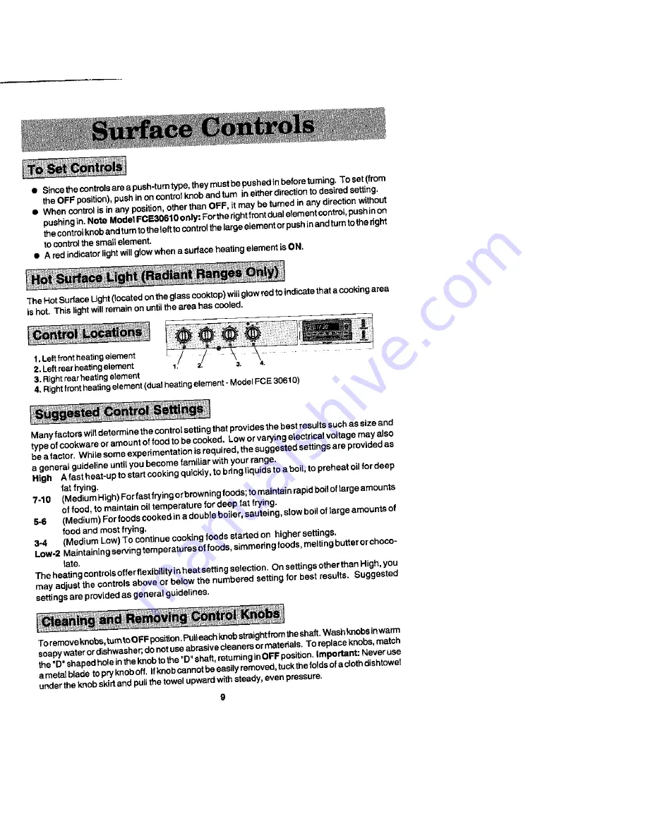 Jenn-Air FCE10610 Use And Care Manual Download Page 9