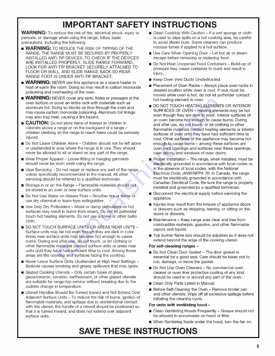 Jenn-Air JDR8895BAB13 Installation Instructions And Use & Care Manual Download Page 5