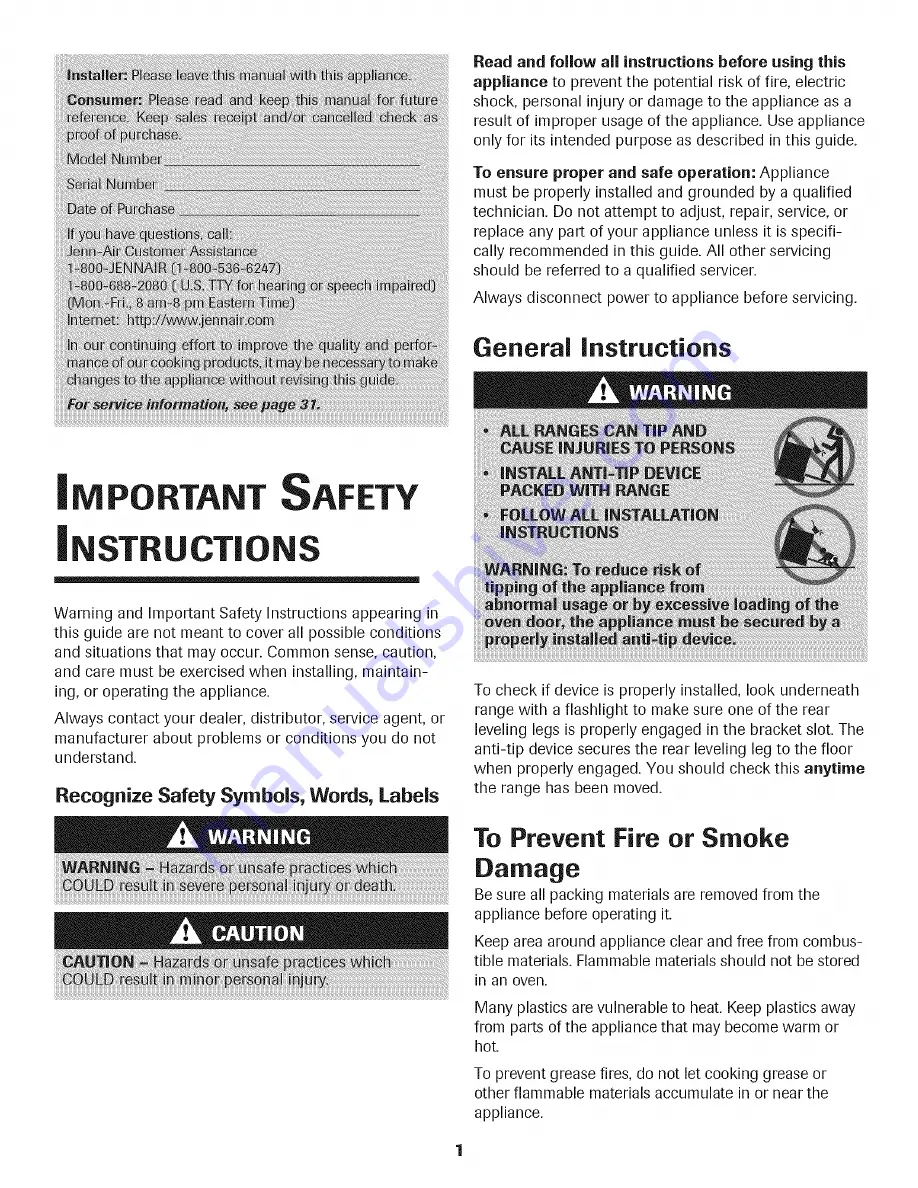 Jenn-Air JER8885QAB Use & Care Manual Download Page 2