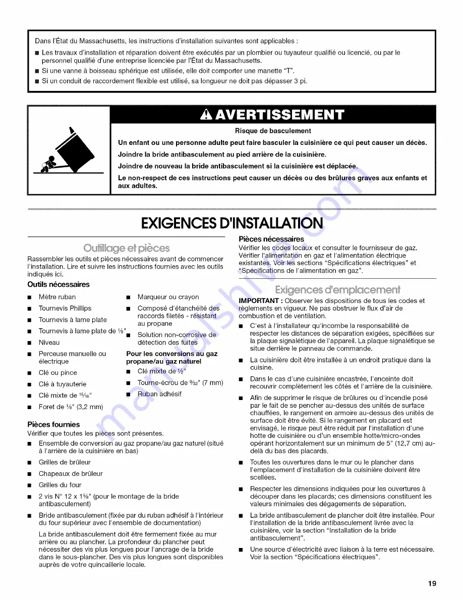 Jenn-Air JGR8895BDS12 Installation Instructions Manual Download Page 19