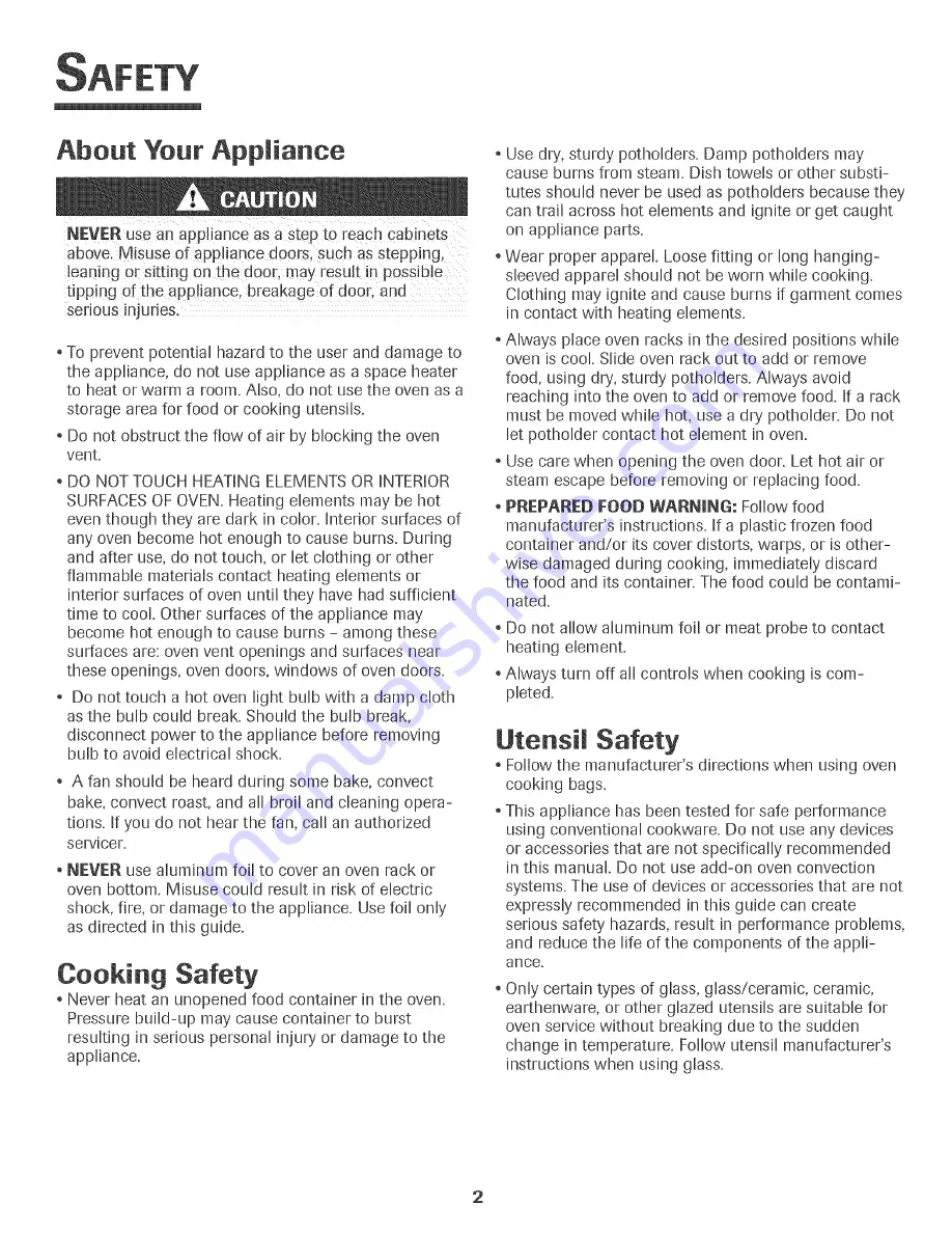 Jenn-Air JJW8430DDB Use & Care Manual Download Page 3