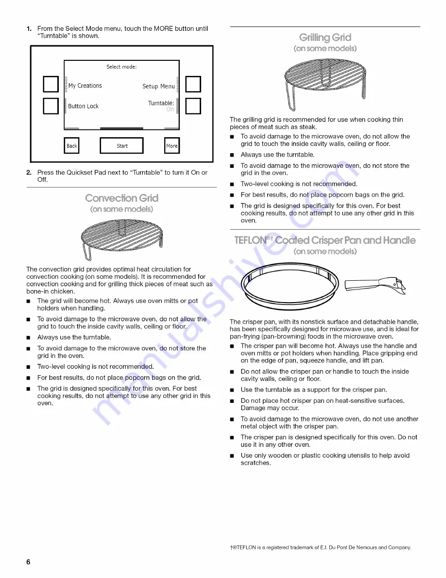 Jenn-Air JMW2430WR00 Use & Care Manual Download Page 6