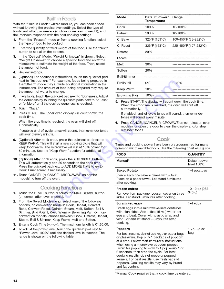 Jenn-Air JMW2430WR00 Use & Care Manual Download Page 14