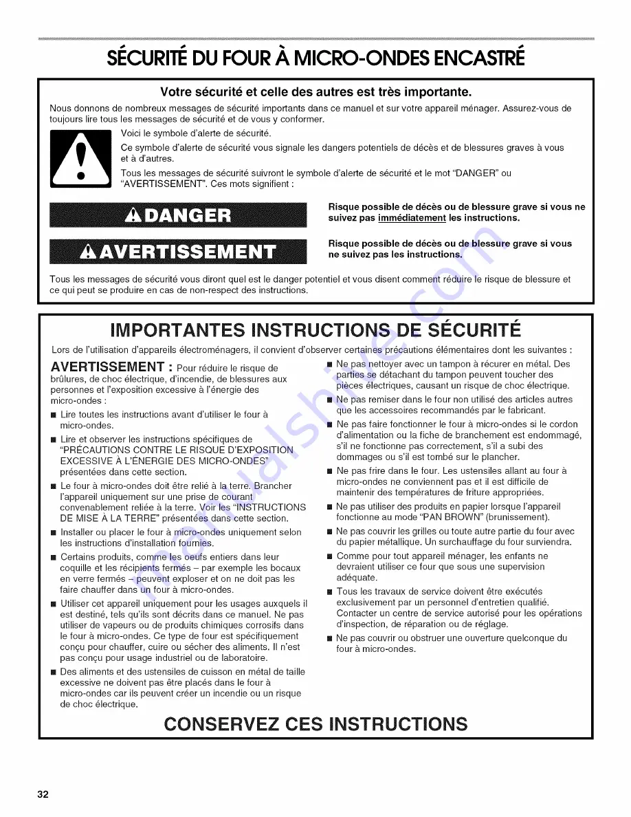 Jenn-Air JMW2430WR00 Use & Care Manual Download Page 32