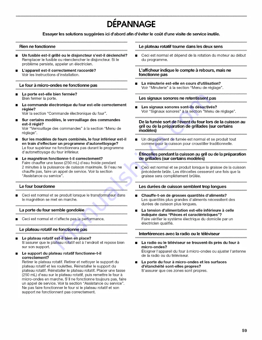 Jenn-Air JMW2430WR00 Use & Care Manual Download Page 59