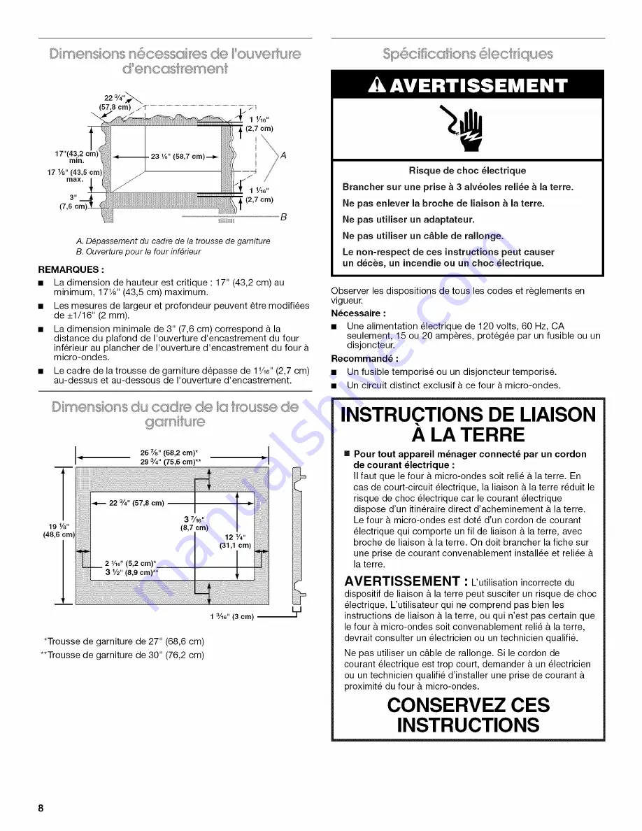 Jenn-Air MK2160 Installation Instructions Manual Download Page 8