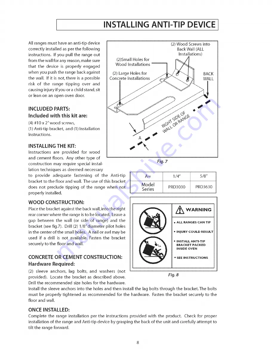 Jenn-Air Pro-Style PRD3030 Скачать руководство пользователя страница 9