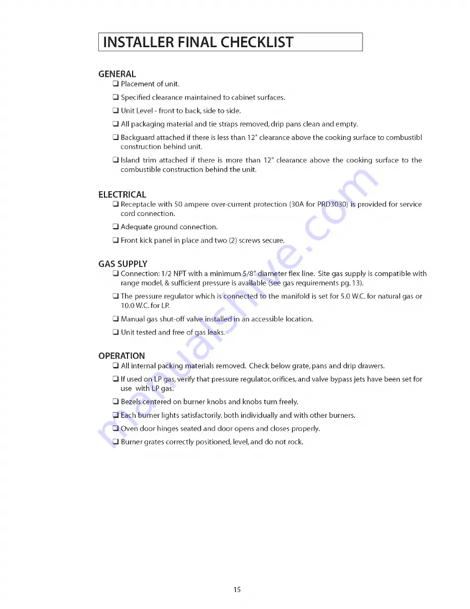 Jenn-Air Pro-Style PRD3030 Installation Manual Download Page 16