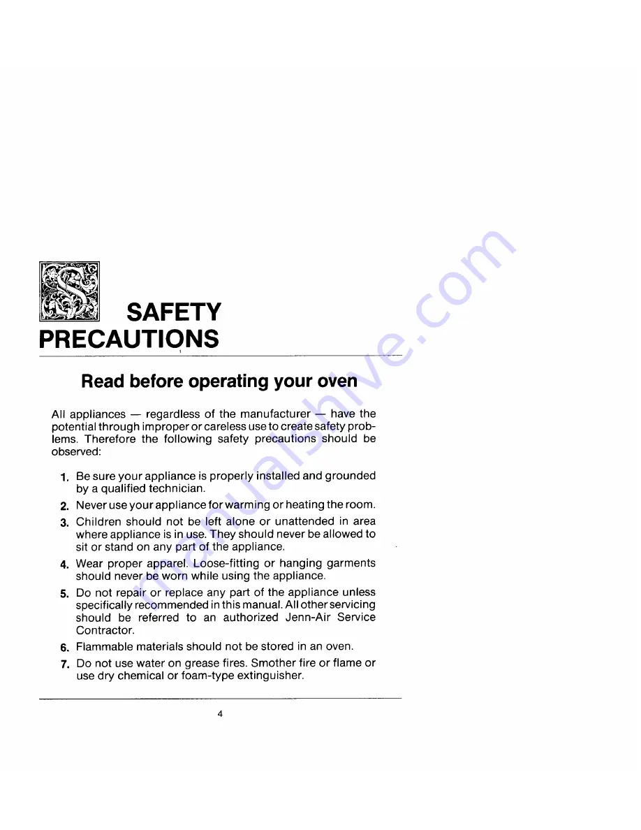 Jenn-Air W116 Use And Care Manual Download Page 3