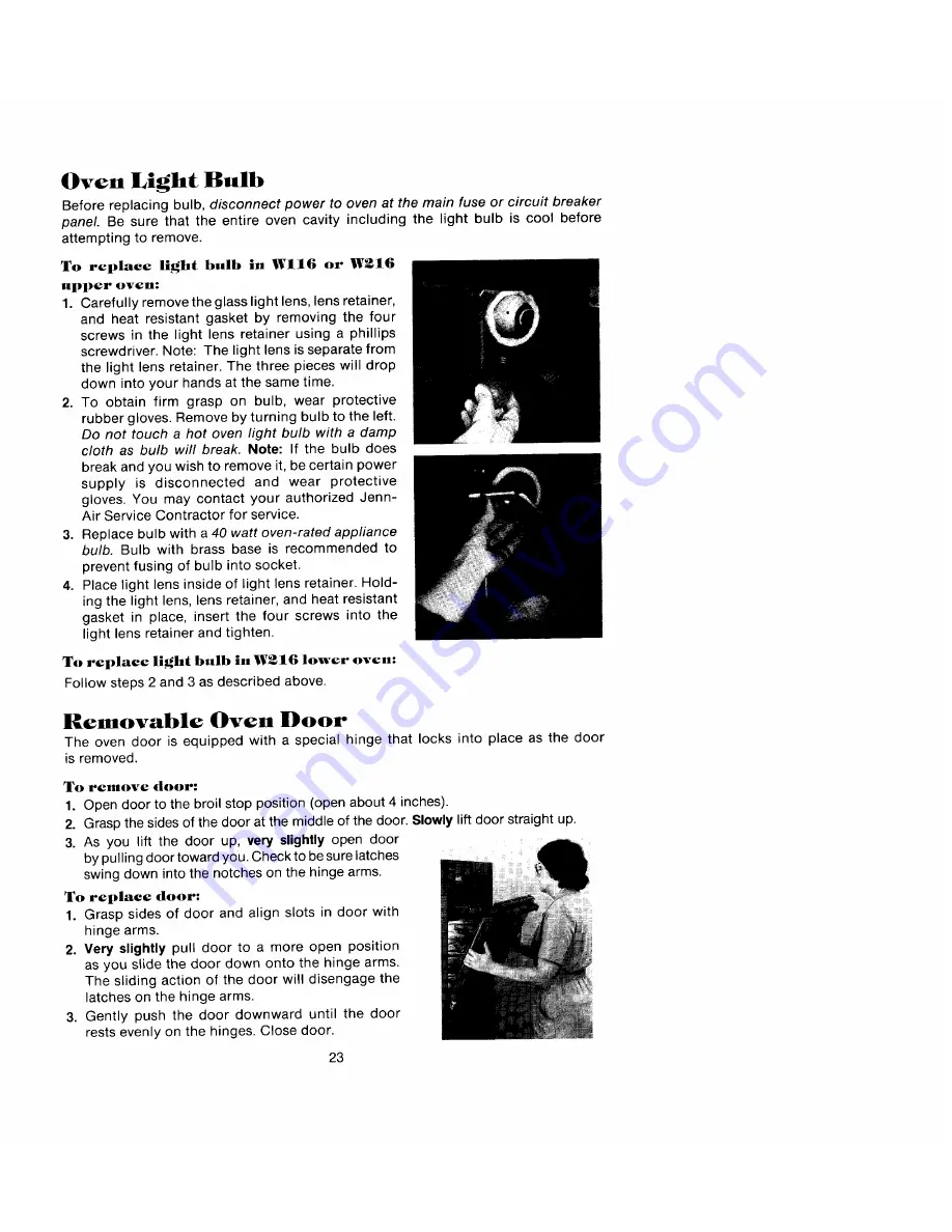 Jenn-Air W116 Use And Care Manual Download Page 22