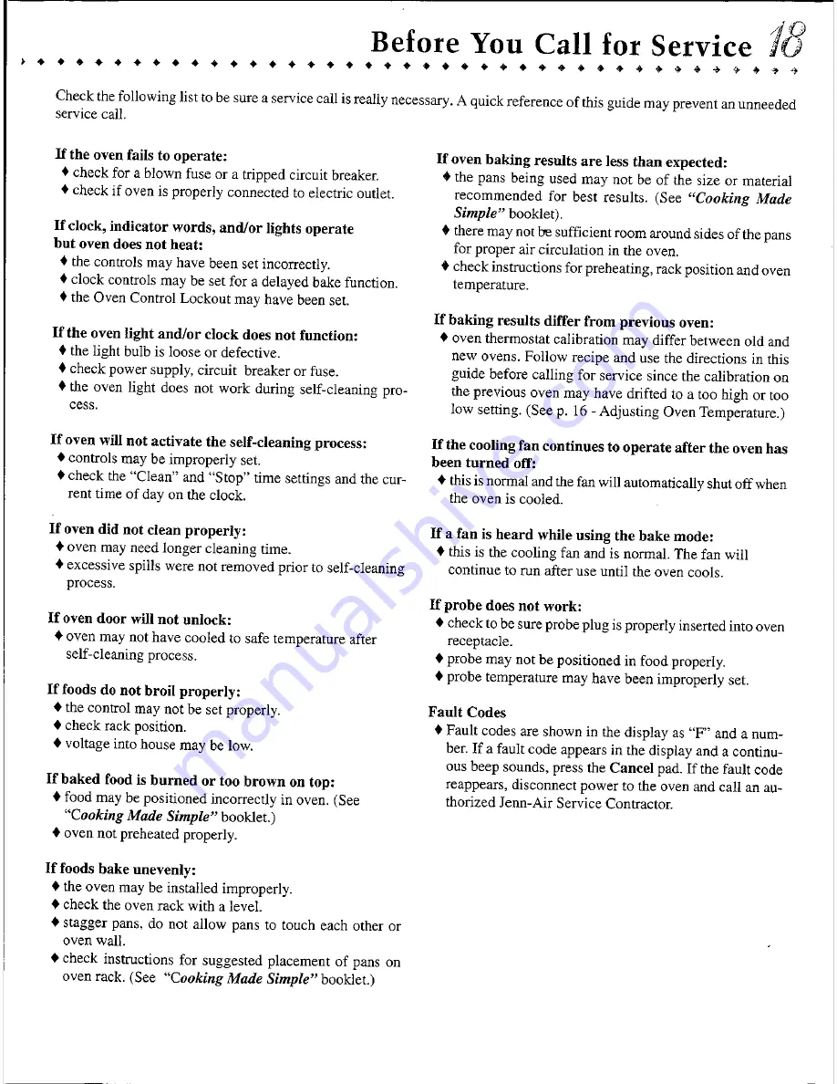 Jenn-Air W30400P Use And Care Manual Download Page 19