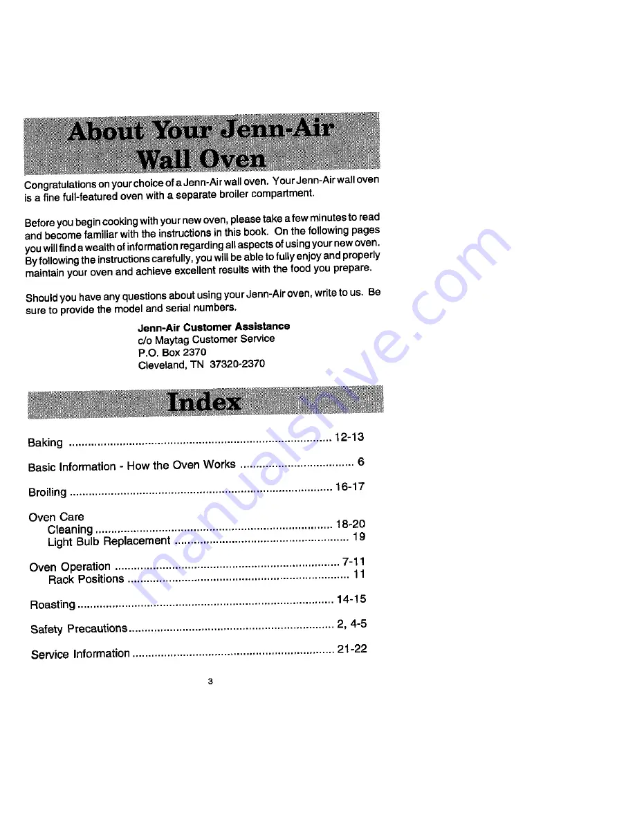 Jenn-Air WG24000 Use And Care Manual Download Page 3