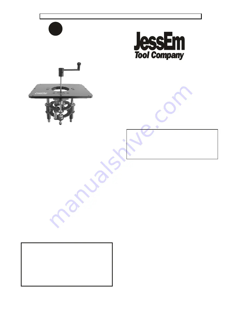 JessEm Rout Lift FX 02302 Скачать руководство пользователя страница 1