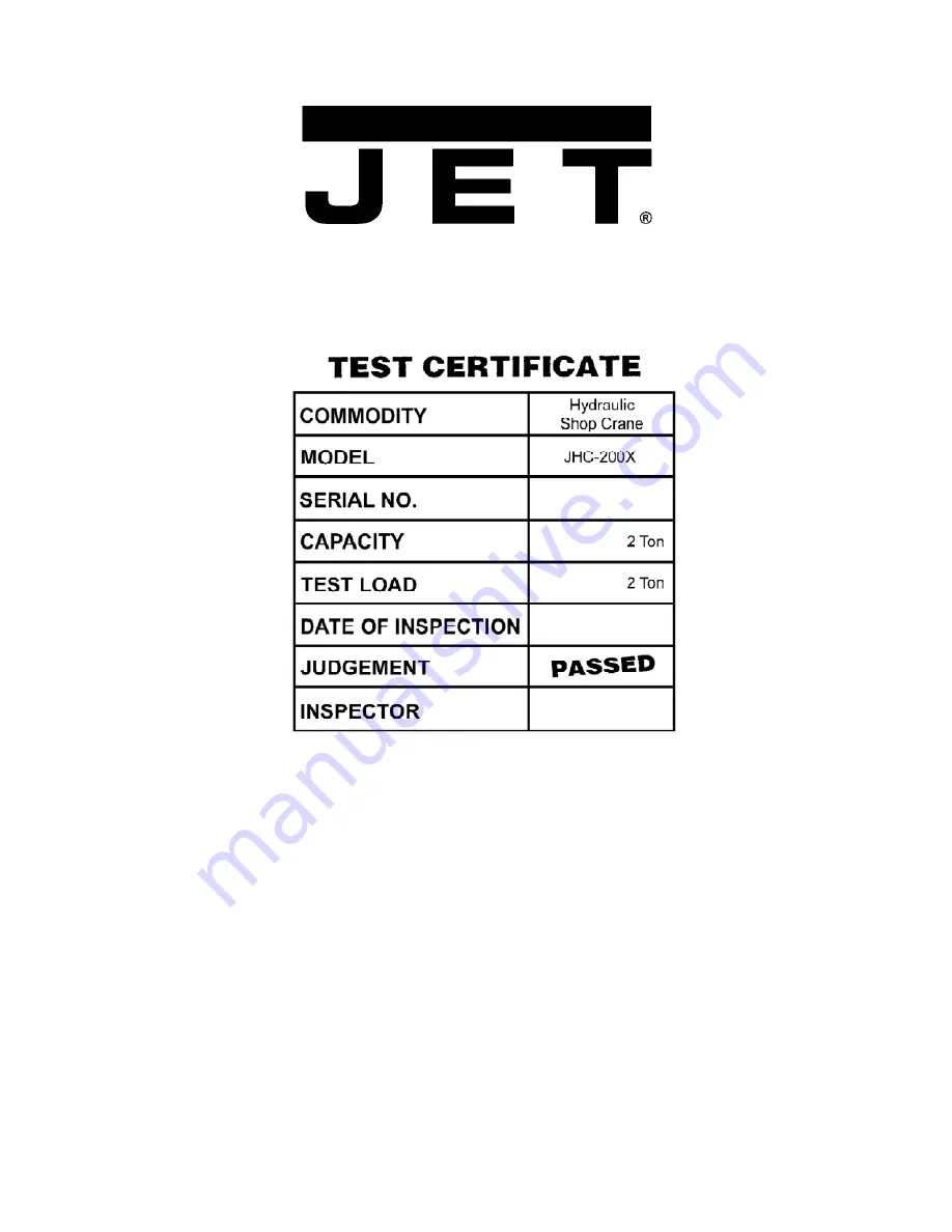 Jet 106200 Operating Instructions And Parts Manual Download Page 12