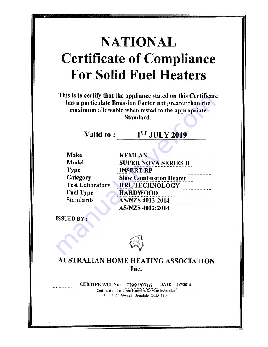 Jetmaster kemlan supernova rf insert Installation & Operating Instructions Manual Download Page 11