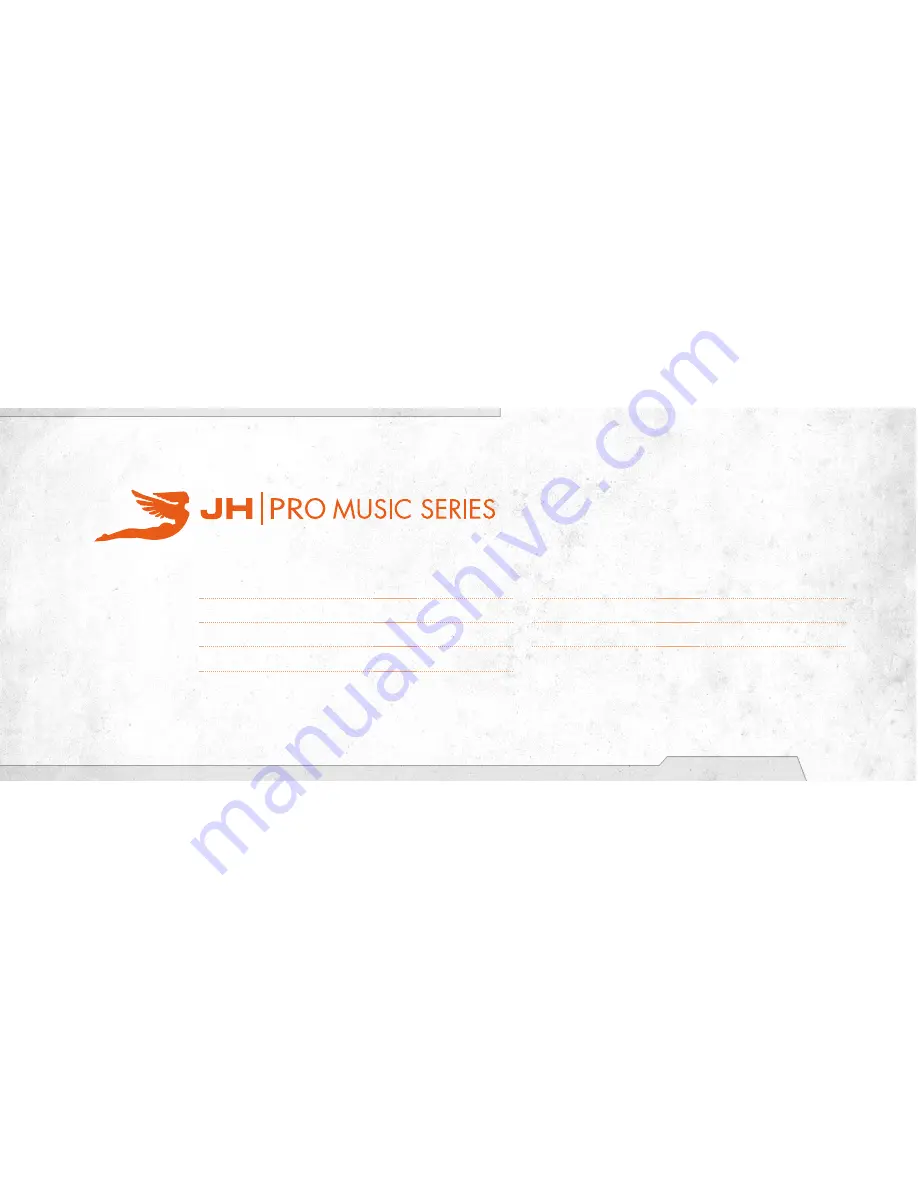 JH Audio Pro Music Series Owner'S Manual Download Page 3