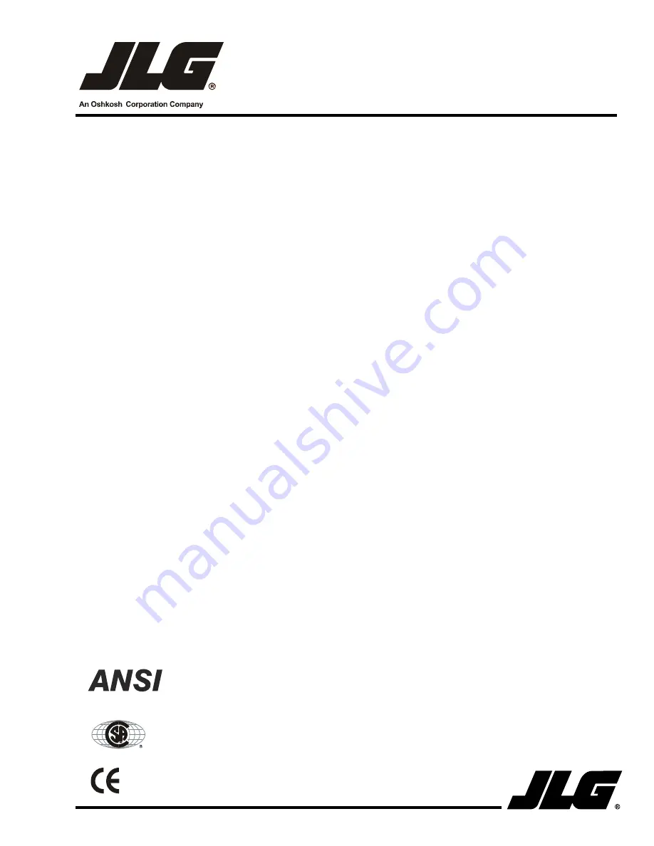 JLG 1230ES Service And Maintenance Manual Download Page 1