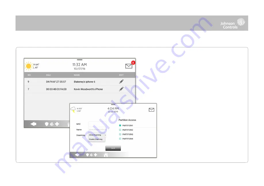 Johnson Controls IQ Panel 4 Скачать руководство пользователя страница 110