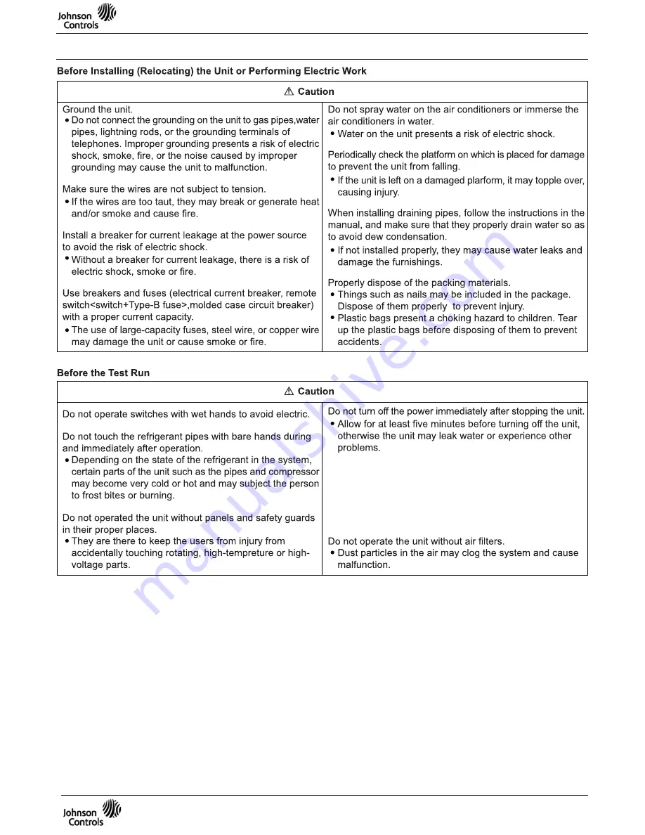 Johnson Controls YJHJXH018BARR-FX Service Manual Download Page 57