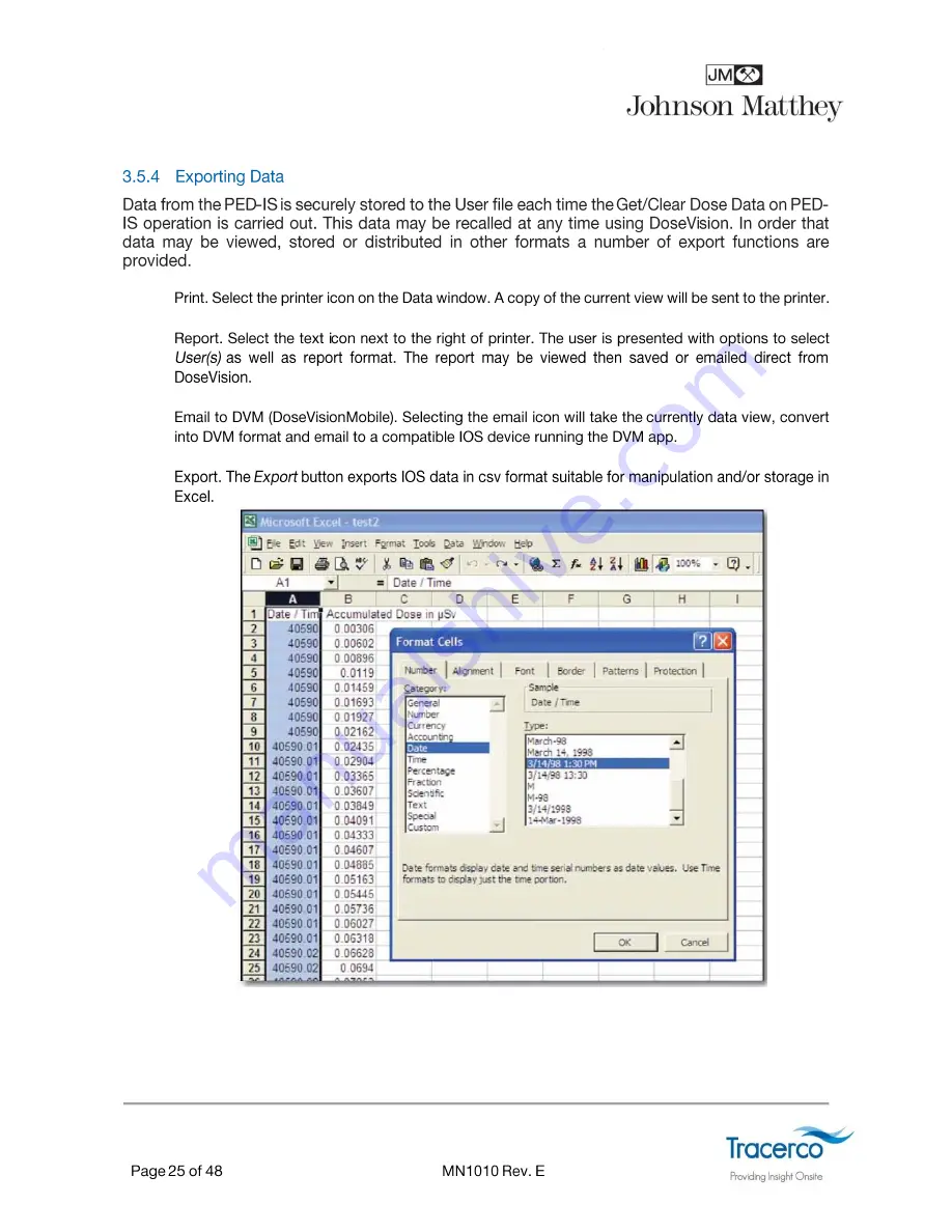 Johnson Matthey TRACERCO PED-IS User Manual Download Page 25