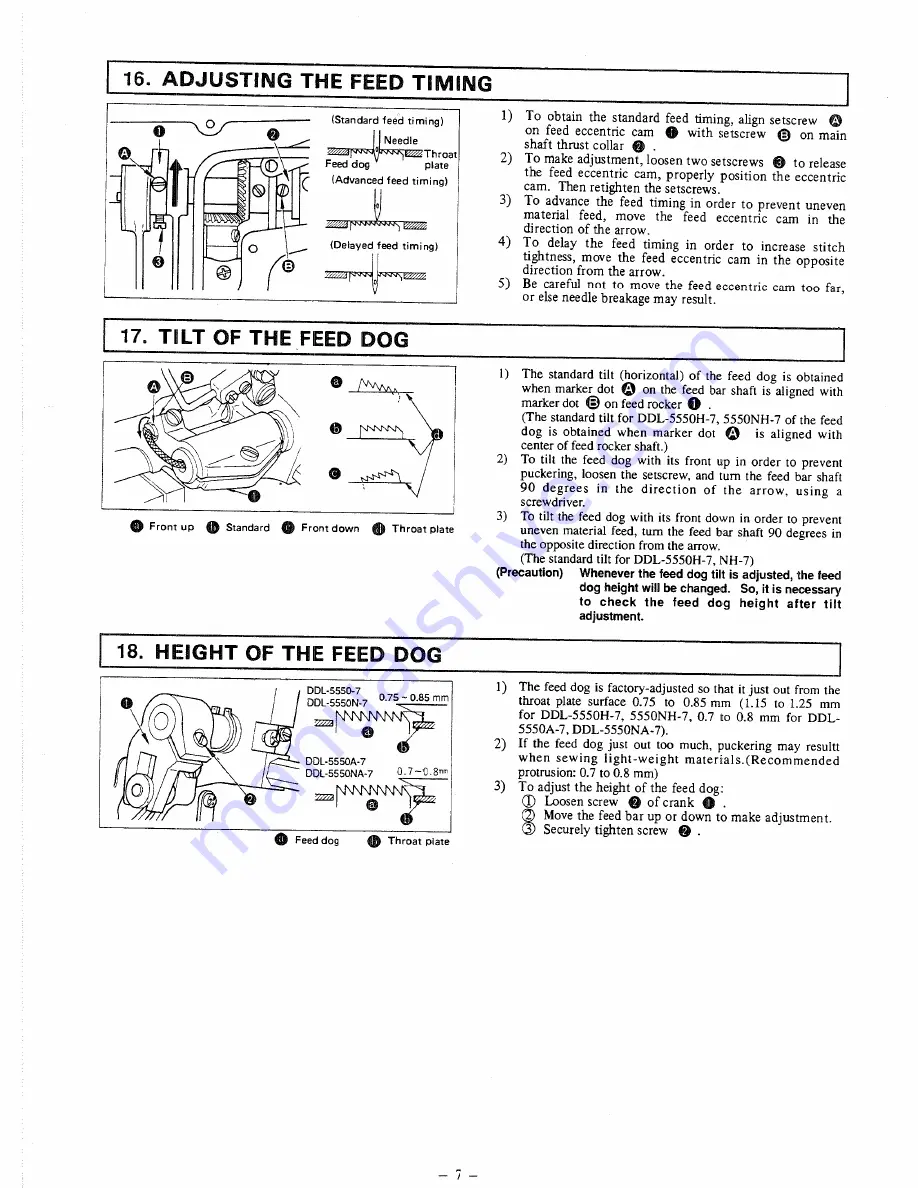 JUKI DDL-5550-7 Instruction Manual Download Page 7