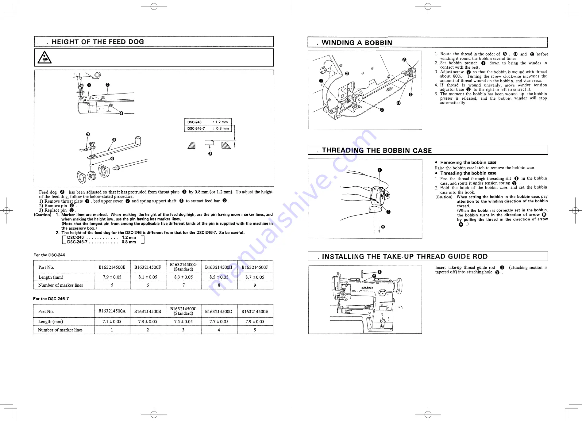 JUKI DSC-246 Instruction Manual Download Page 18