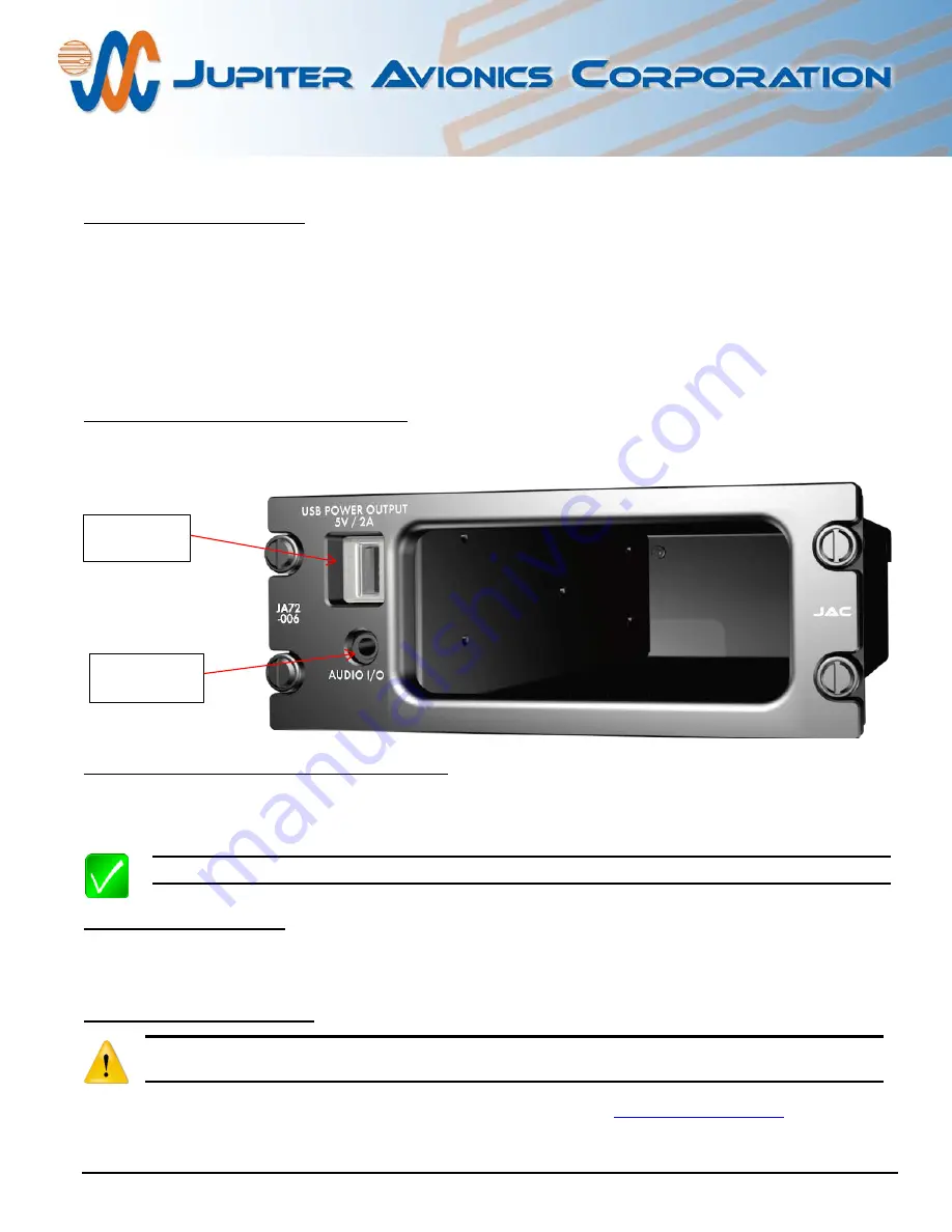 Jupiter Avionics JA72-006 Installation And Operating Manual Download Page 8