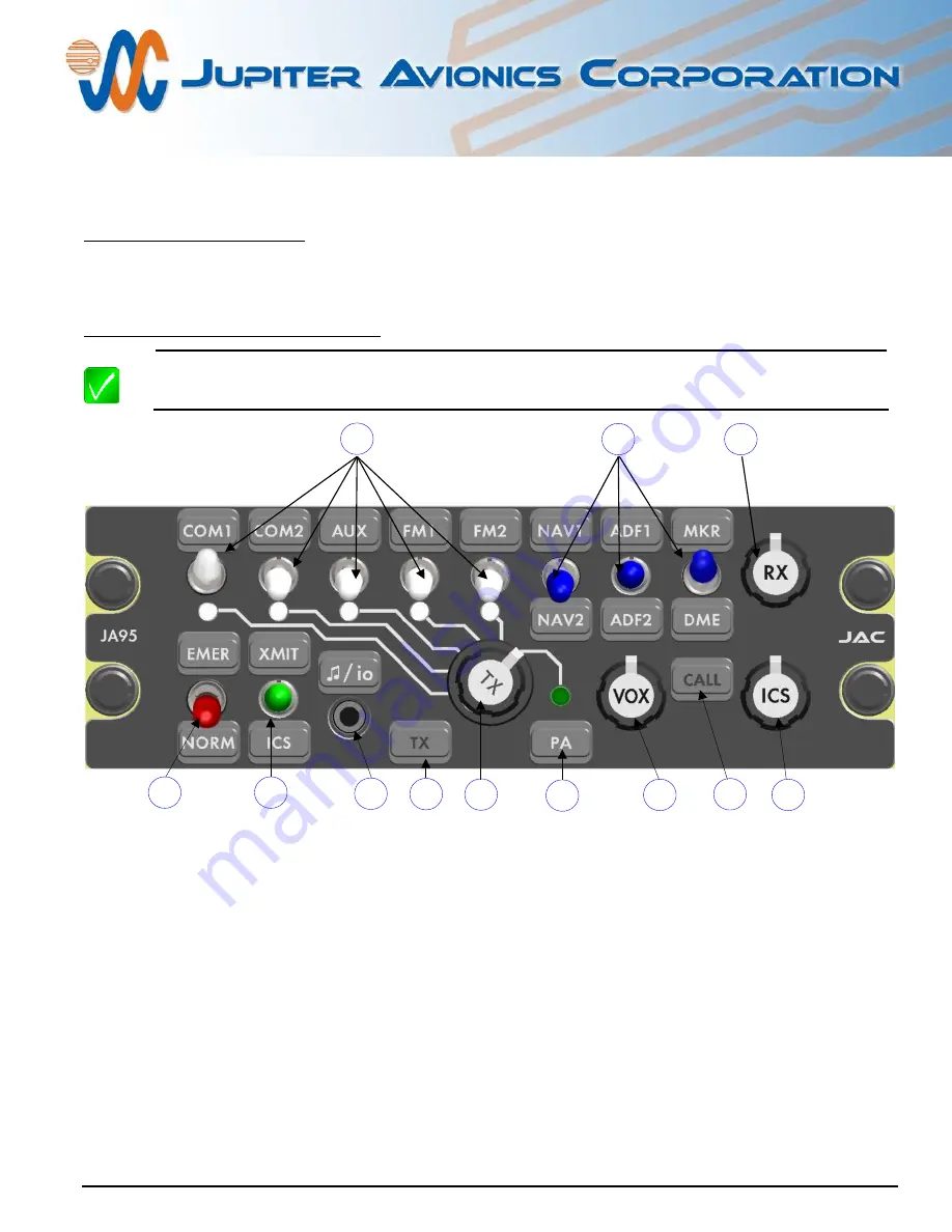 Jupiter Avionics JA95-N01 Installation And Operating Manual Download Page 20