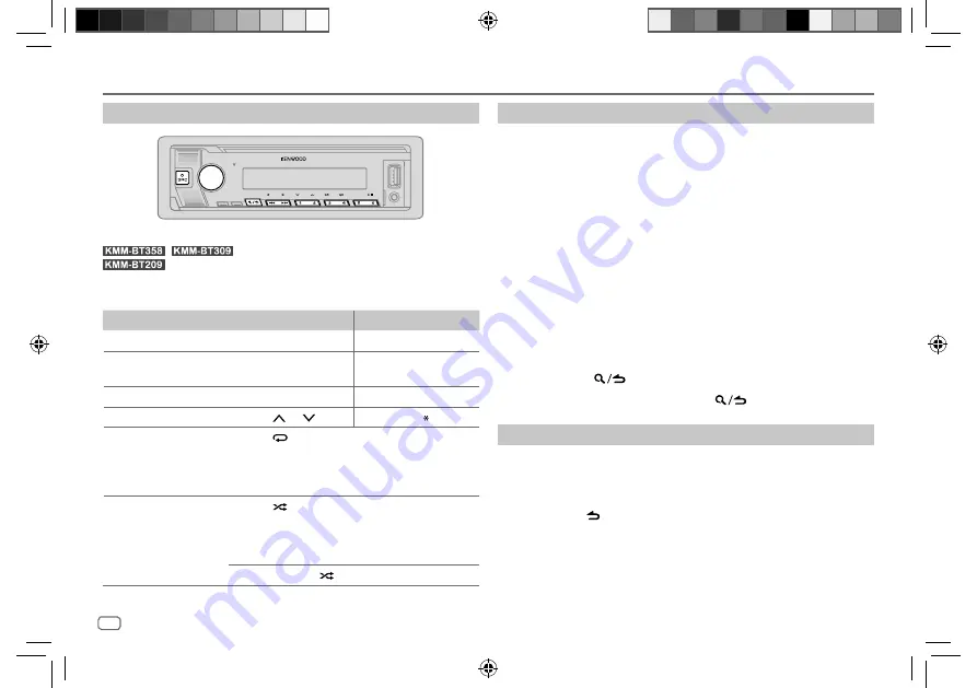 JVC KENWOOD KMM-BT209 Instruction Manual Download Page 18