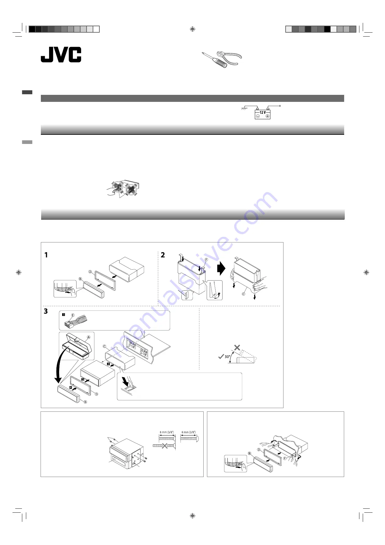 JVC 0110DTSMDTJEIN Installation & Connection Manual Download Page 1