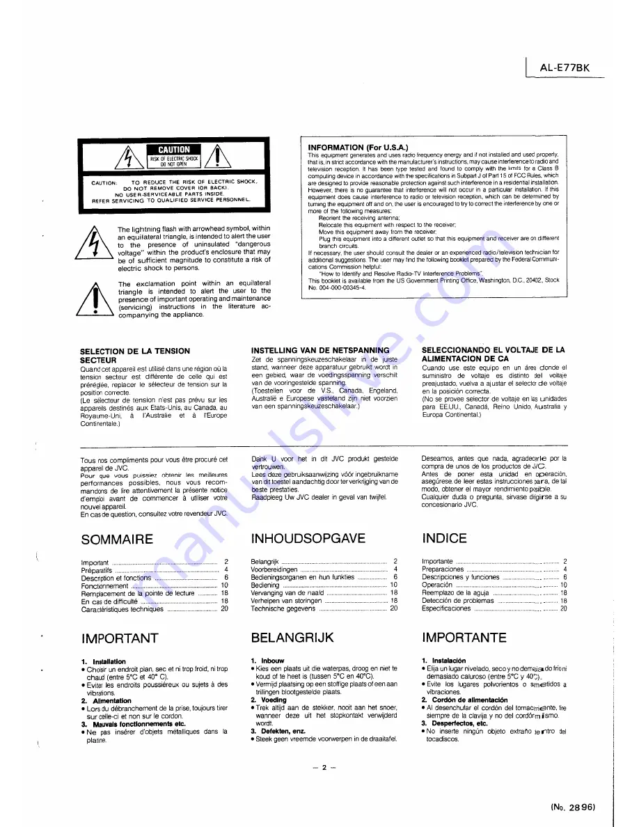 JVC AL-E77BK Service Manual Download Page 6