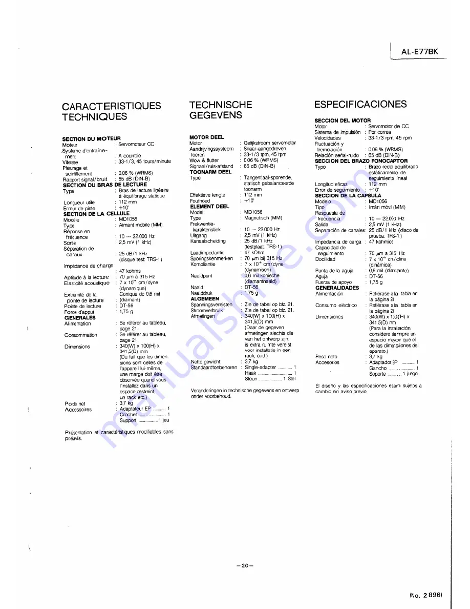 JVC AL-E77BK Service Manual Download Page 24