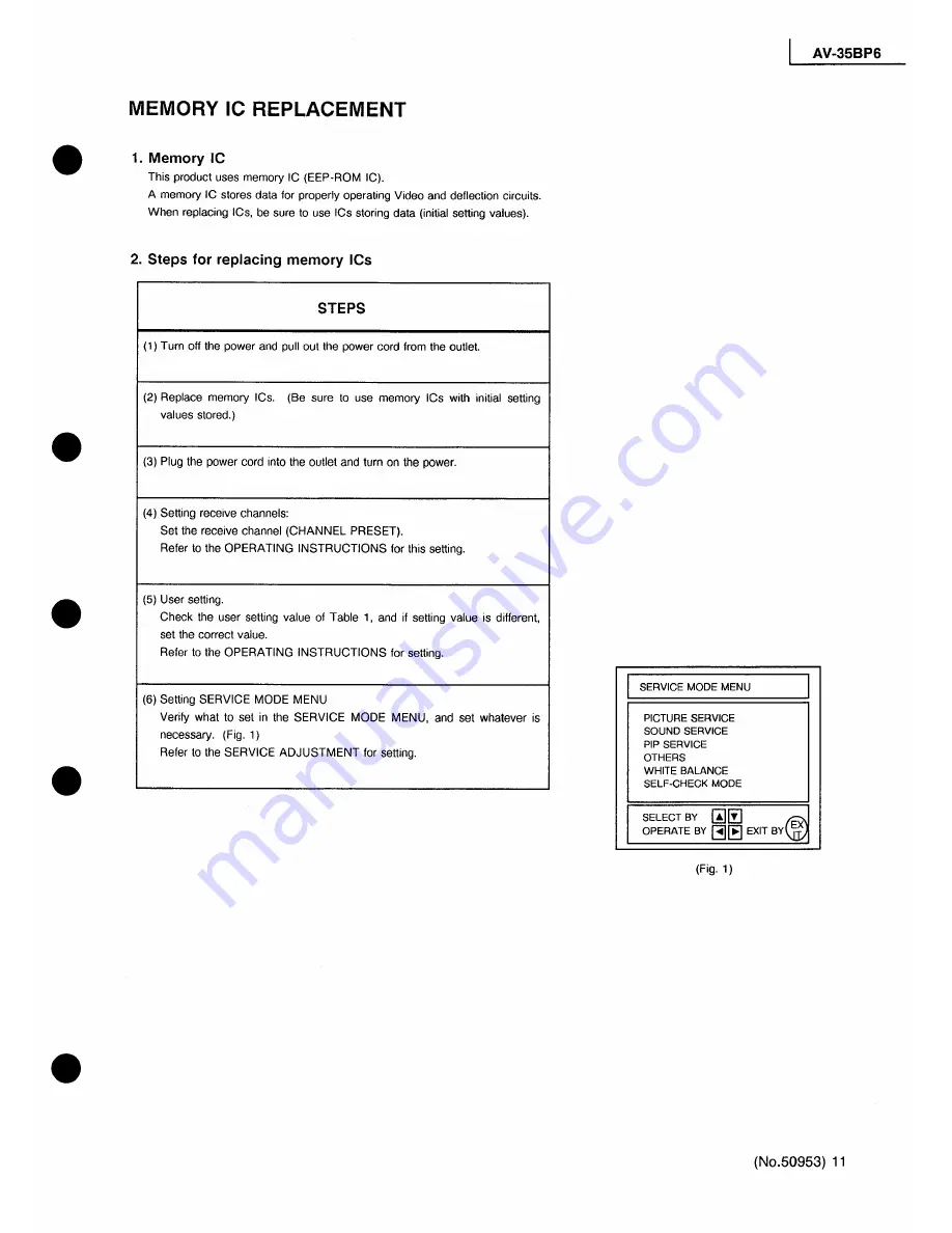 JVC AV-35BP6 Service Manual Download Page 11