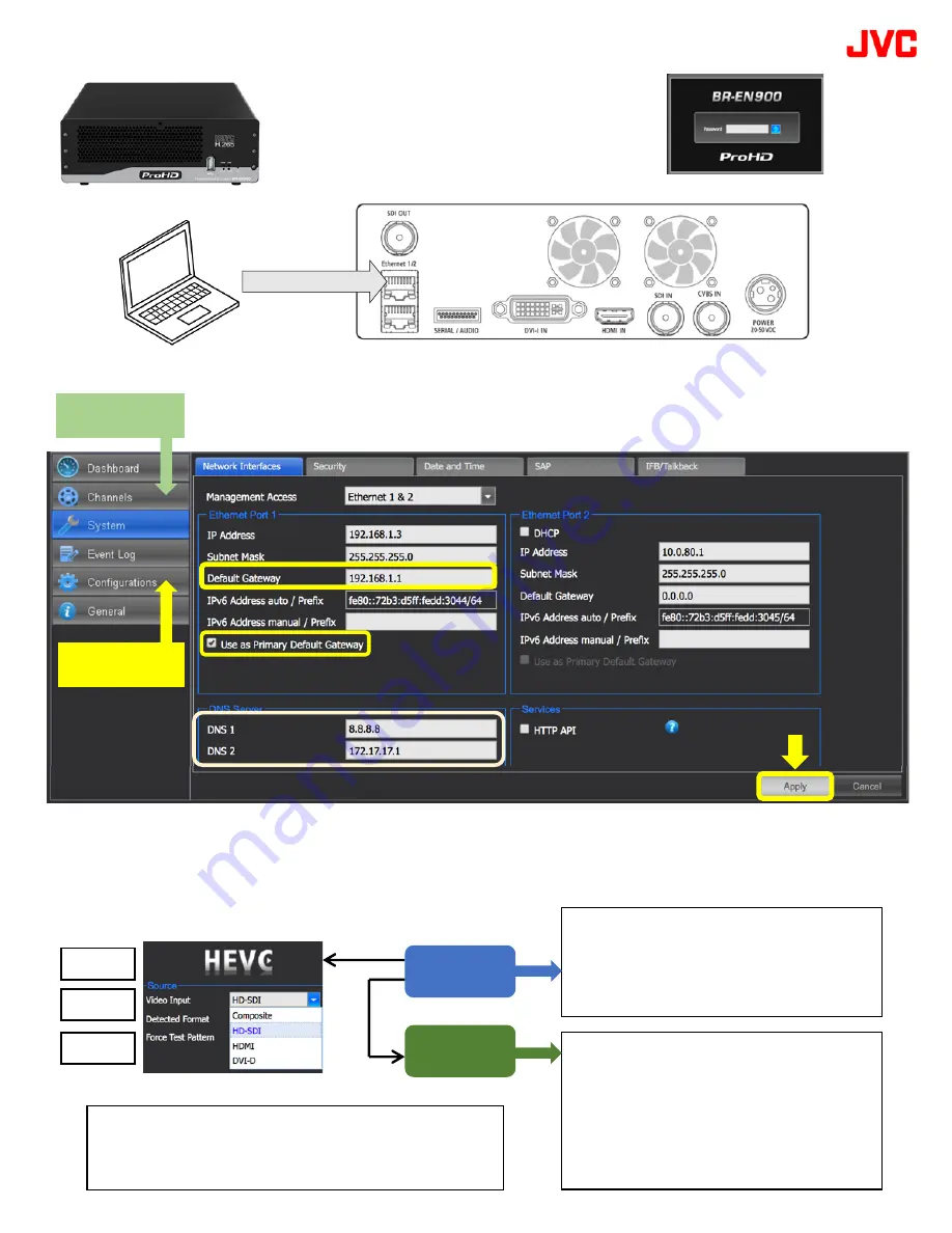 JVC BR-EN900 Quick Setup Manual Download Page 1