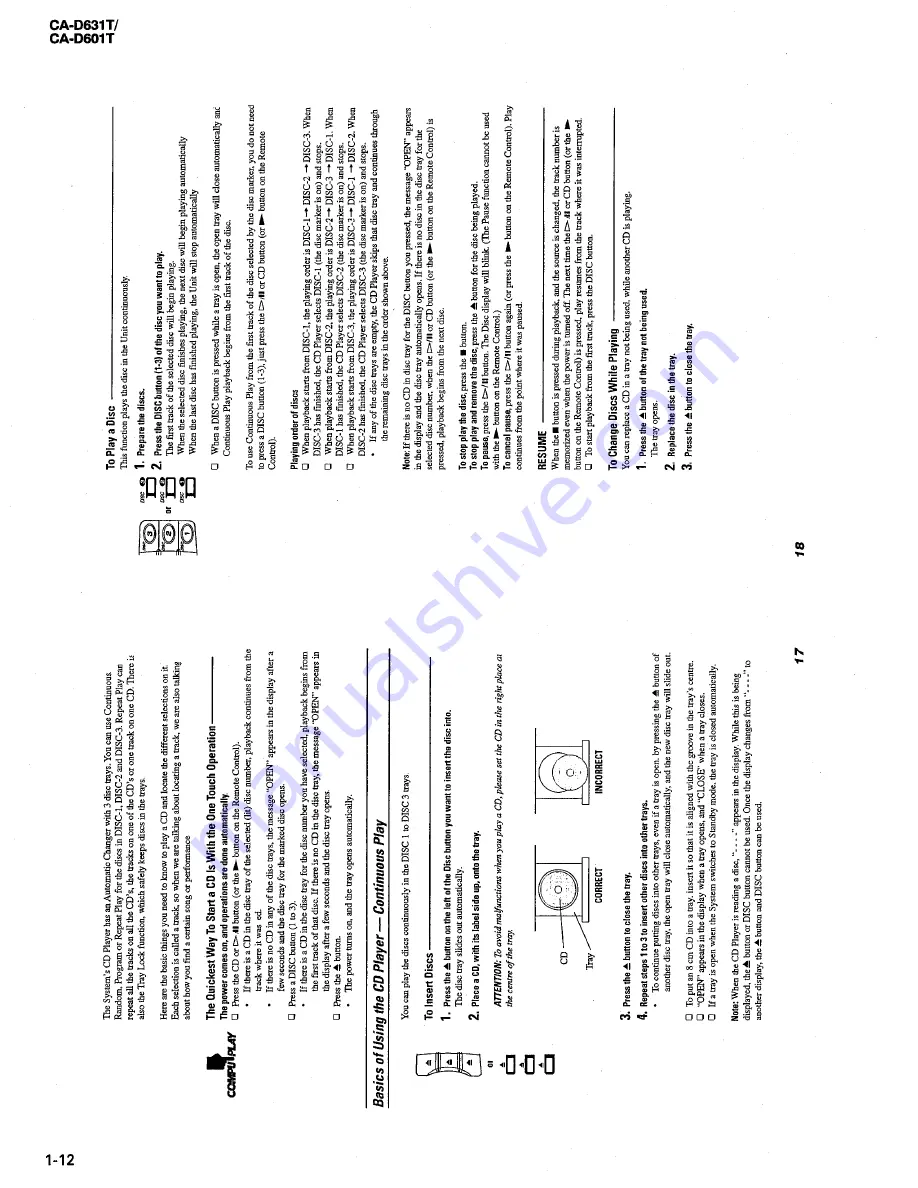 JVC CA-D601T Скачать руководство пользователя страница 12