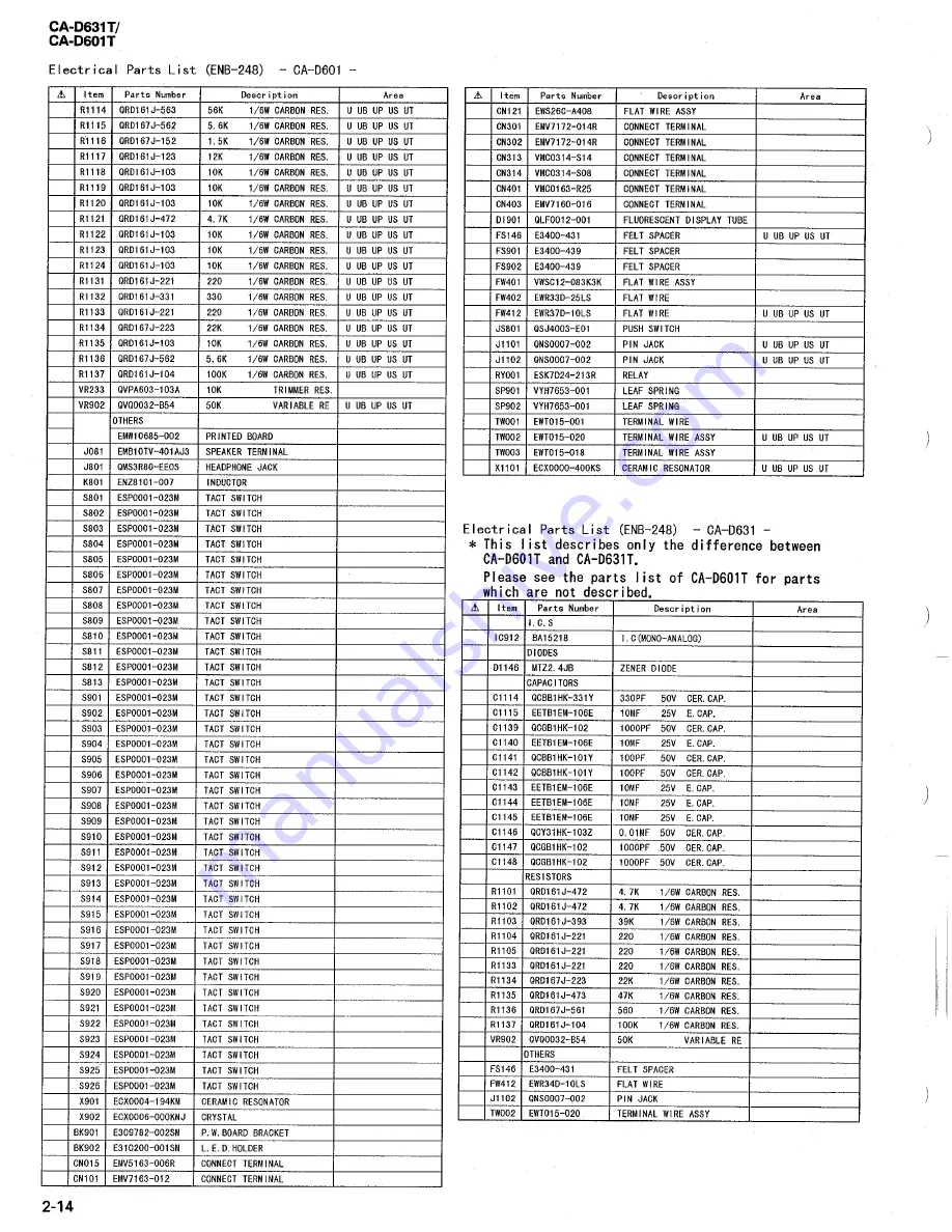 JVC CA-D601T Service Manual Download Page 156