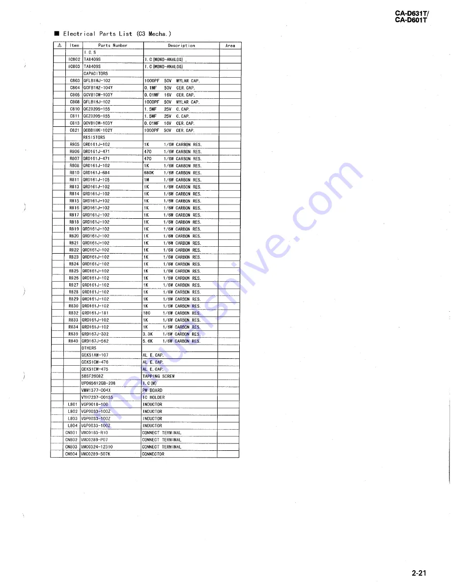 JVC CA-D601T Service Manual Download Page 163