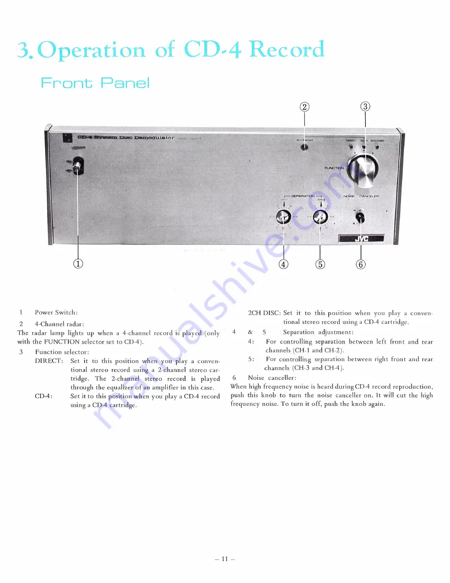 JVC CD-4 Technical Information & Operation Download Page 12