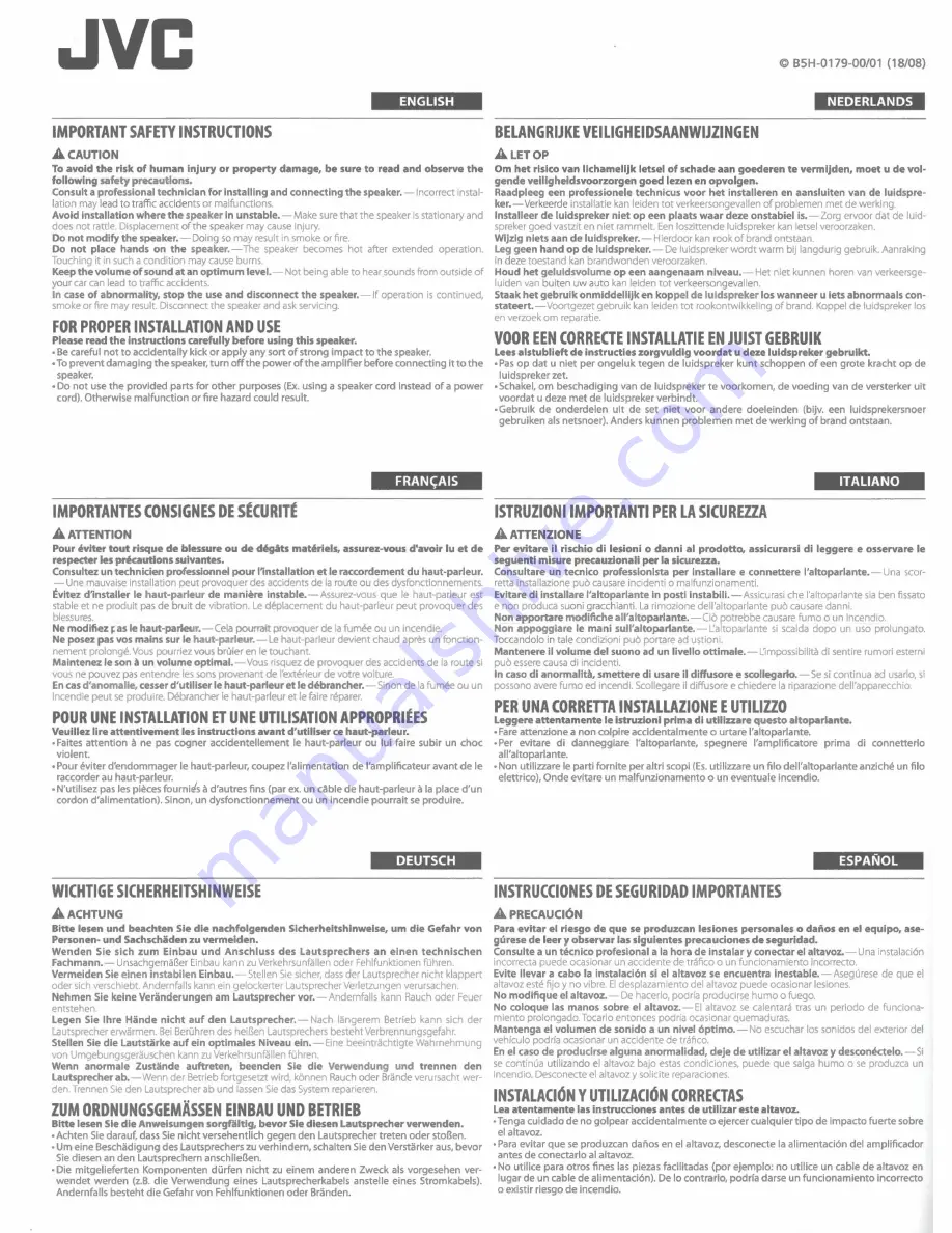 JVC DRVN CS-DR521 Manual Download Page 8