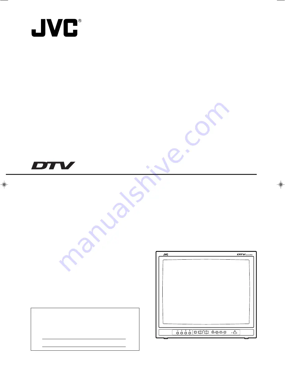 JVC DT-V2000SU - Dtv Monitor Скачать руководство пользователя страница 1