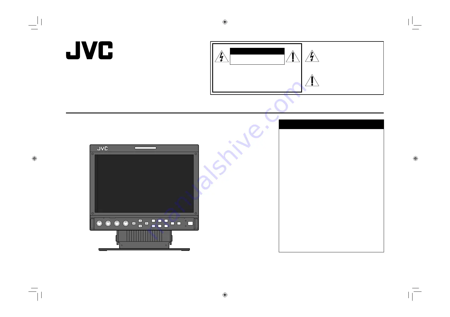 JVC DT-V9L3DY - Broadcast Studio Monitor Instructions Manual Download Page 1