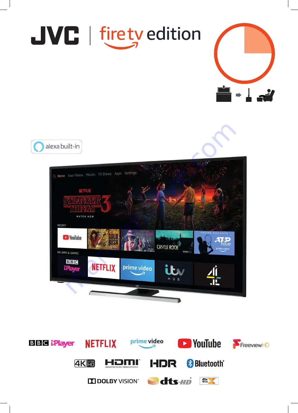 JVC Fire TV Edition LT-40CF890 Скачать руководство пользователя страница 1