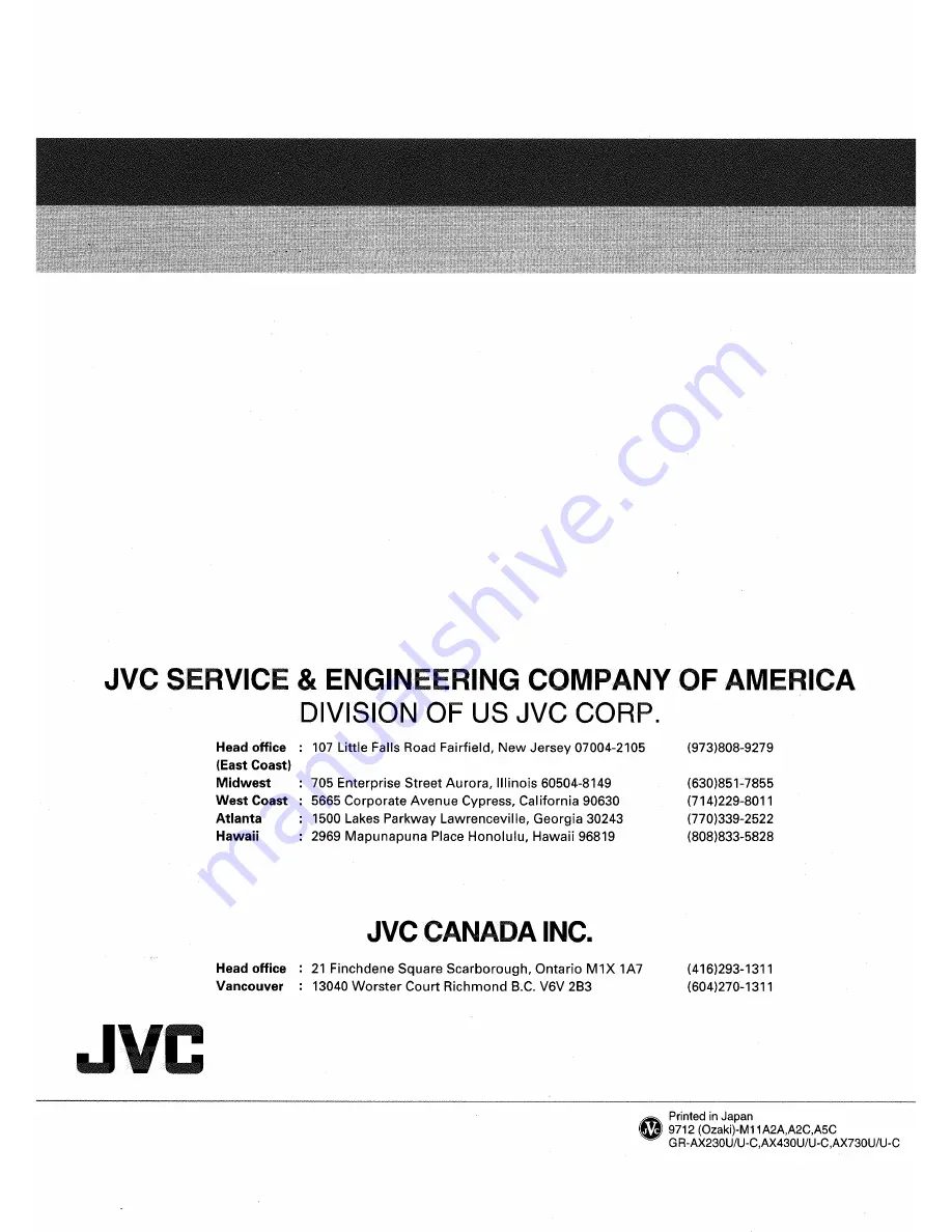 JVC GR-AX230U Service Manual Download Page 172