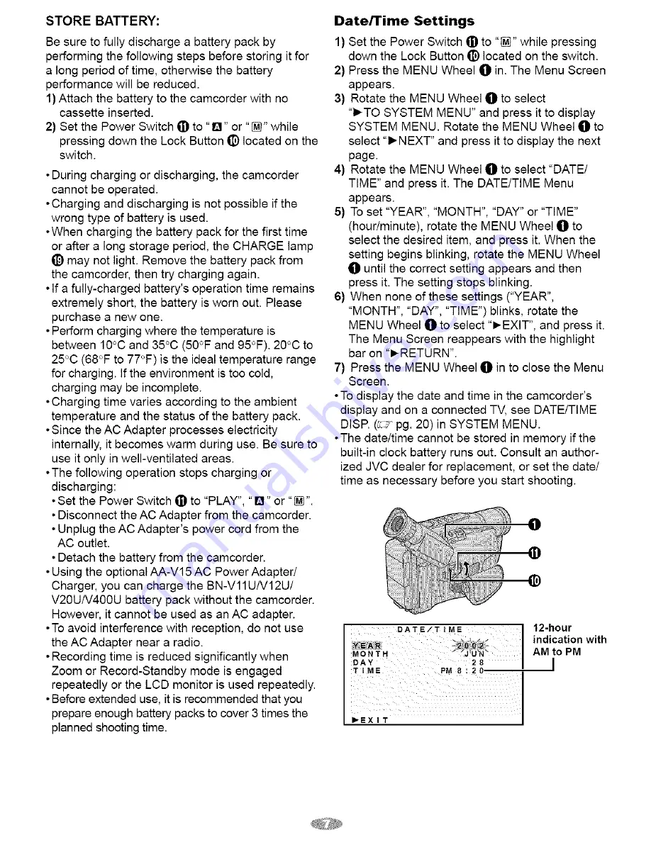 JVC GR-AXM151 Instructions Manual Download Page 7