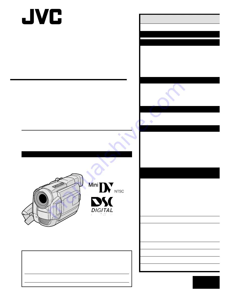 JVC GR-DVL505U Instructions Manual Download Page 1