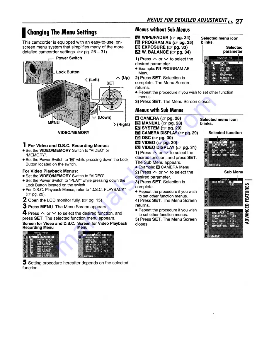 JVC GR-DX77 Instructions Manual Download Page 27