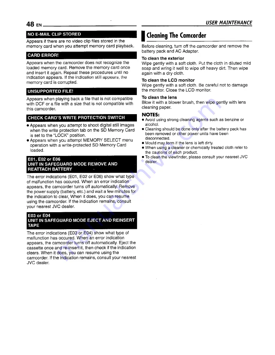 JVC GR-DX77 Instructions Manual Download Page 48